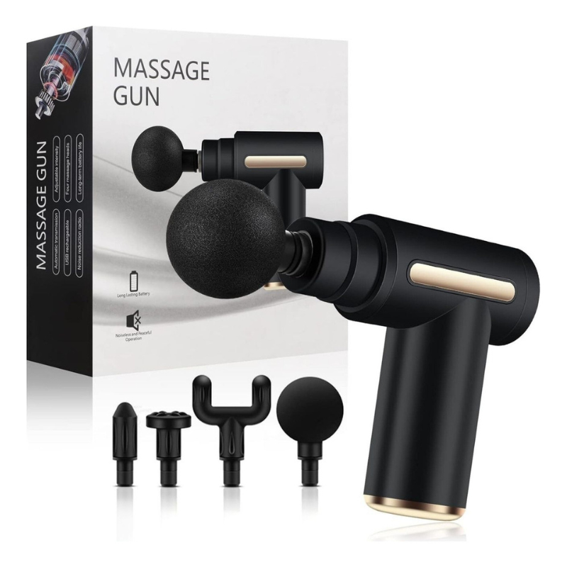 Pistola de Masaje Muscular Recargable – Masajeador de Percusión de Alta Potencia