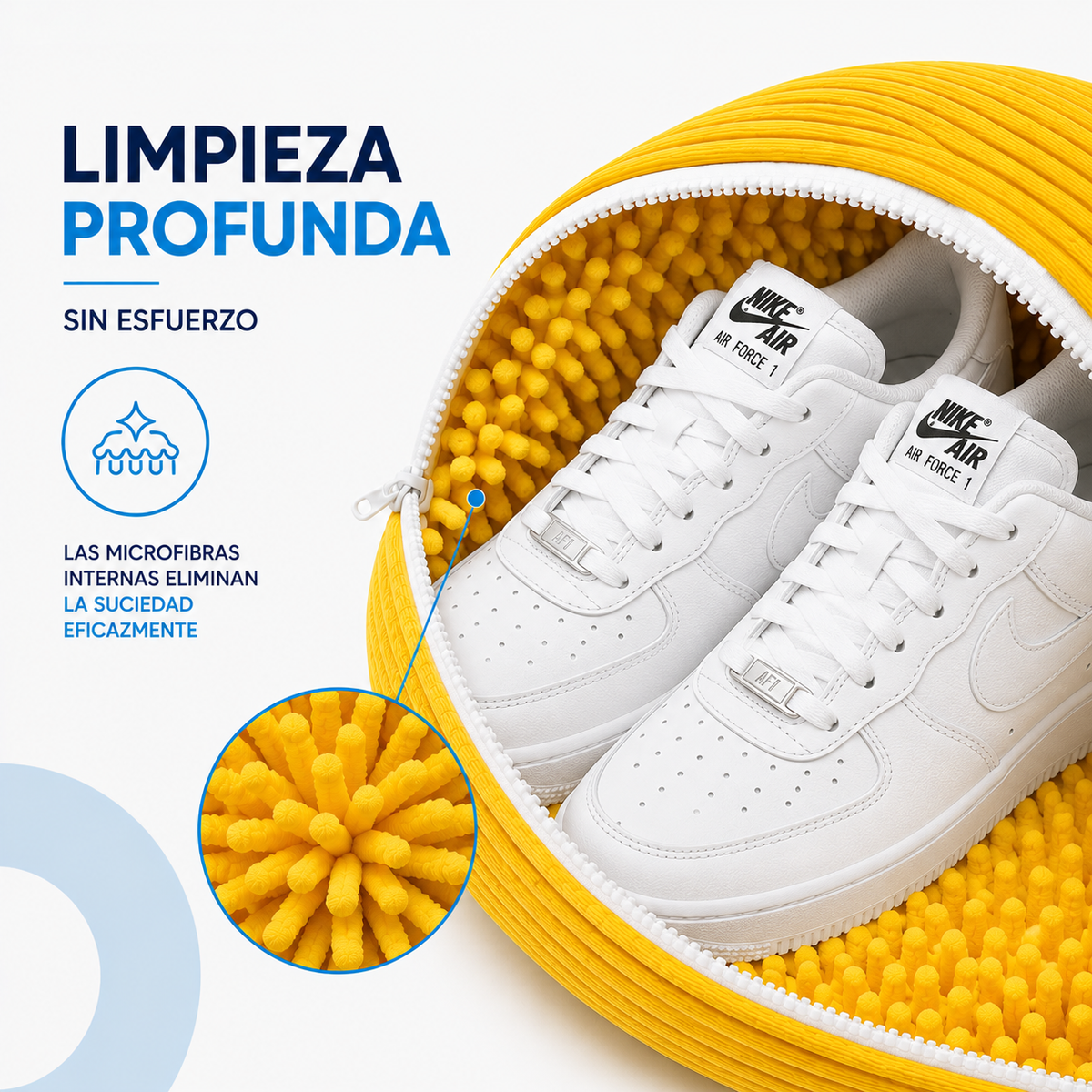 Bolso con Cepillo Interno para Lavar Zapatillas en Lavadora