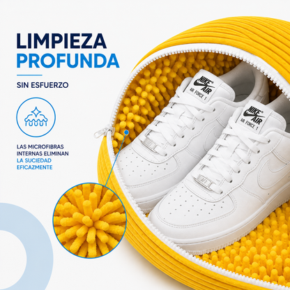 Bolso con Cepillo Interno para Lavar Zapatillas en Lavadora