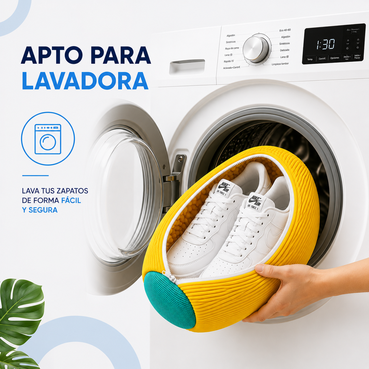 Bolso con Cepillo Interno para Lavar Zapatillas en Lavadora