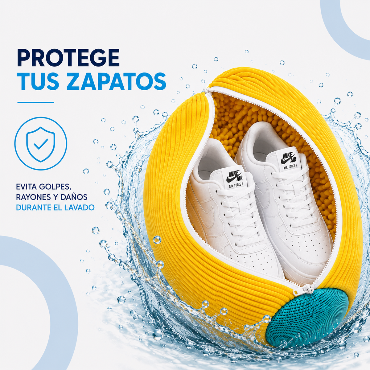 Bolso con Cepillo Interno para Lavar Zapatillas en Lavadora
