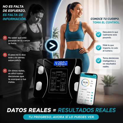 Báscula Digital Inteligente para Baño – Peso Corporal y Control de Composición Corporal